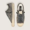 V-Star para hombre en gamuza negra con estrella de cuero negro