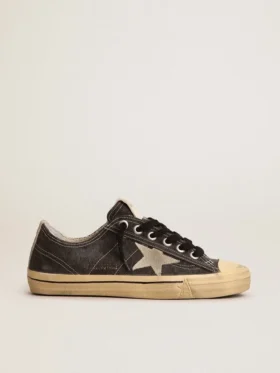 V-Star para hombre en lona negra con estrella y talón en gris hielo