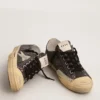 V-Star para hombre en lona negra con estrella y talón en gris hielo
