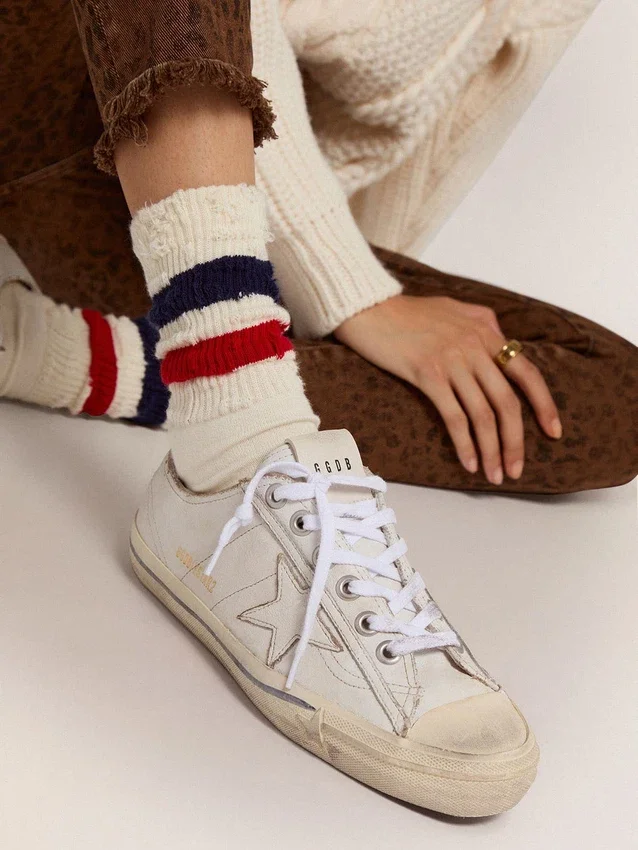 V-Star para mujer en cuero con efecto vintage