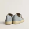 V-Star para mujer en lona azul claro con estrella de cuero gris paloma