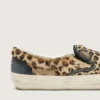 VCE Penstar para hombre en piel de potro con estampado de leopardo y lengüeta de talón de cuero negro