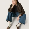 VCE Penstar para mujer en piel de potro con estampado de leopardo y lengüeta de talón de cuero negro