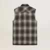 Vestido camisero de mezcla de lana gris oscuro para mujer