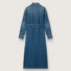 Vestido camisero de mezclilla para mujer con cinturón