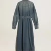 Vestido camisero de mezclilla para mujer con cinturón