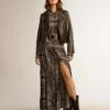 Vestido de camisa gris antracita con estampado de paisley