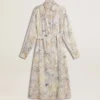 Vestido de camisa para mujer con estampado floral de lentejuelas multicolores