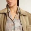 Vestido de camisa para mujer con estampado floral de lentejuelas multicolores