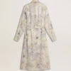 Vestido de camisa para mujer con estampado floral de lentejuelas multicolores