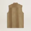 Vestido de camisa para mujer en denim color arena con detalles militares