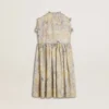 Vestido midi de algodón para niñas con estampado floral multicolor