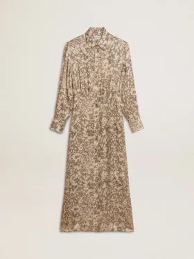 Vestido midi de mezcla de seda para mujer con estampado floral