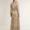 Vestido midi de mezcla de seda para mujer con estampado floral