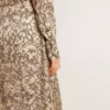 Vestido midi de mezcla de seda para mujer con estampado floral