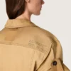 Vestido safari para mujer en algodón beige y verde militar con bolsillos maxi