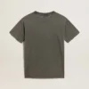 Vestido tipo camiseta gris para mujer con acabado desgastado