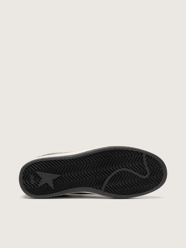 Zapatillas Ball Star LTD para mujer en cuero azul oscuro con estrella de cristales Swarovski azul claro e inserciones de gamuza