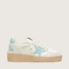 Zapatillas Ball Star para mujer en cuero blanco con estrella azul claro