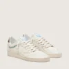 Zapatillas Ball Star para mujer en cuero color crema con estrella y cuentas tono sobre tono