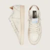 Zapatillas Ball Star para mujer en cuero color crema con estrella y cuentas tono sobre tono