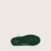 Zapatillas Ball Star para niños en gamuza verde bosque con estrella y lengüeta en el talón de cuero color crema