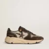 Zapatillas de hombre con Running Sole de nylon y gamuza, con estrella estampada y lengüeta de talón de cuero