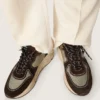 Zapatillas de hombre con Running Sole de nylon y gamuza, con estrella estampada y lengüeta de talón de cuero