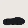 Zapatillas de hombre con Running Sole en piel napa y gamuza negras con una estrella blanca