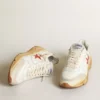 Zapatillas de hombre con Running Sole, estrella de cuero y lengüeta en el talón con estampado rojo