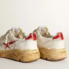 Zapatillas de hombre con Running Sole, estrella de cuero y lengüeta en el talón con estampado rojo