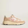 Zapatillas de mujer con Running Sole en malla y gamuza, con estrella rosa y lengüeta plateada en el talón