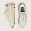 Zapatillas de mujer con Running Sole en nylon color crema y cuero con estrella de cuero verde