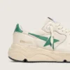 Zapatillas de mujer con Running Sole en nylon color crema y cuero con estrella de cuero verde