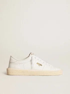 Zapatillas de tenis para mujer en cuero blanco