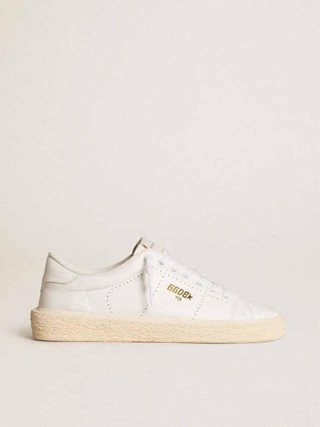 Zapatillas de tenis para mujer en cuero blanco
