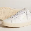 Zapatillas de tenis para mujer en cuero blanco