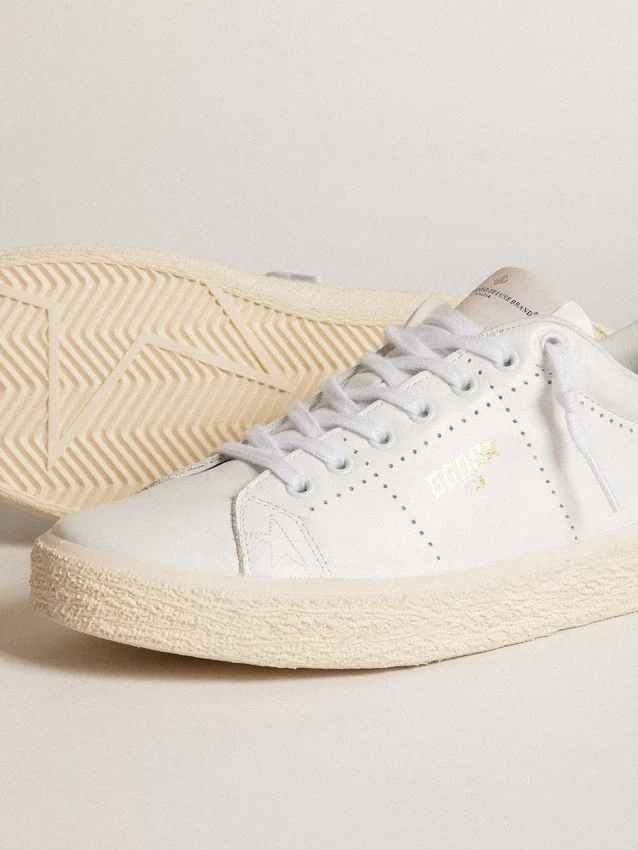 Zapatillas de tenis para mujer en cuero blanco