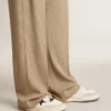 Zapatillas Forty2 para hombre con estrella rosa y lengüeta de talón de cuero blanco
