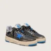 Zapatillas Forty2 para hombre en gomaespuma negra y cuero con estrella de TPU y lengüeta del talón de cuero negro