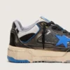 Zapatillas Forty2 para hombre en gomaespuma negra y cuero con estrella de TPU y lengüeta del talón de cuero negro