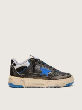 Zapatillas Forty2 para mujer en gomaespuma negra y cuero con estrella de TPU y lengüeta del talón de cuero negro