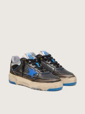 Zapatillas Forty2 para mujer en gomaespuma negra y cuero con estrella de TPU y lengüeta del talón de cuero negro