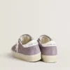 Zapatillas Hi Star para mujer en gamuza morada con estrella plateada con purpurina