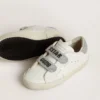 Zapatillas Junior Old School con lengüeta en el talón y tiras con cristales Swarovski plateados