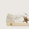 Zapatillas Junior Old School en napa con estrella de piel de potro con estampado de leopardo e inserciones de cuero