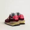 Zapatillas Marathon para hombre en malla y gamuza color burdeos con estrella rosa estampada