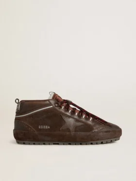 Zapatillas Mid Star para hombre en gamuza marrón con estrella de cuero y lengüeta trasera de gamuza