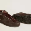 Zapatillas Mid Star para hombre en gamuza marrón con estrella de cuero y lengüeta trasera de gamuza