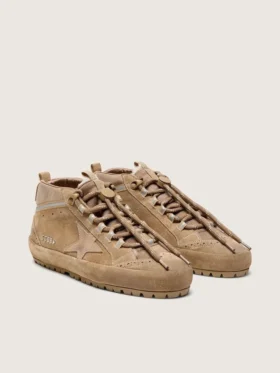 Zapatillas Mid Star para mujer en gamuza color caramelo con estrella de nubuck y lengüeta de talón de gamuza
